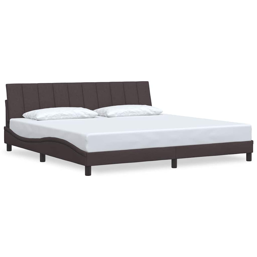 Bedframe zonder matras stof donkerbruin 200x200 cm