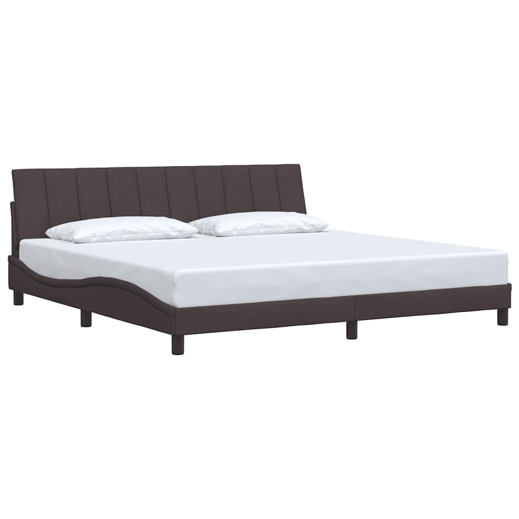 Bedframe zonder matras stof donkerbruin 200x200 cm