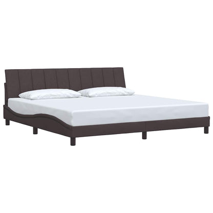 Bedframe zonder matras stof donkerbruin 200x200 cm