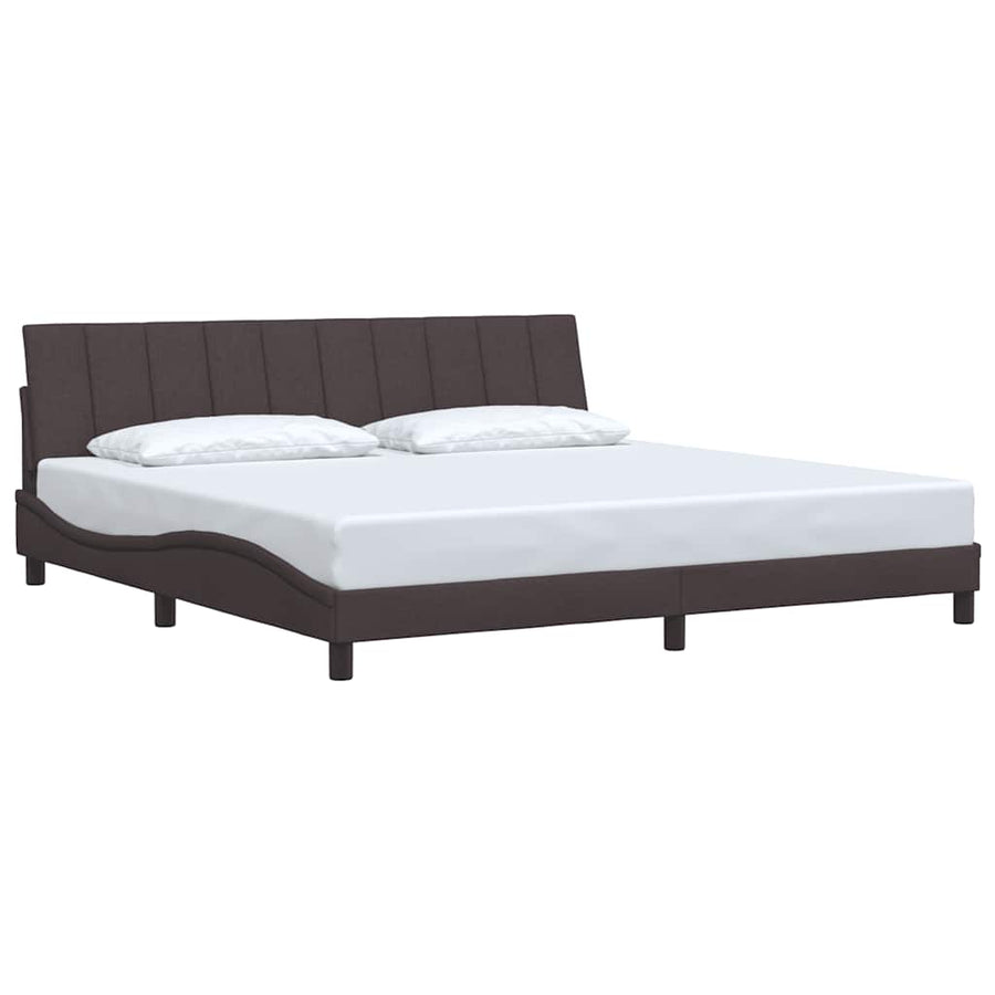 Bedframe zonder matras stof donkerbruin 200x200 cm