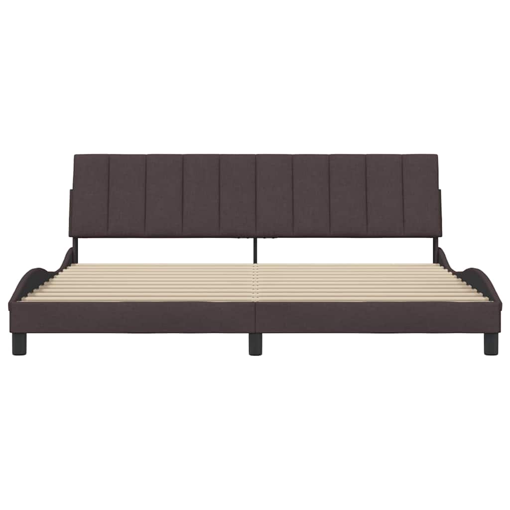 Bedframe zonder matras stof donkerbruin 200x200 cm
