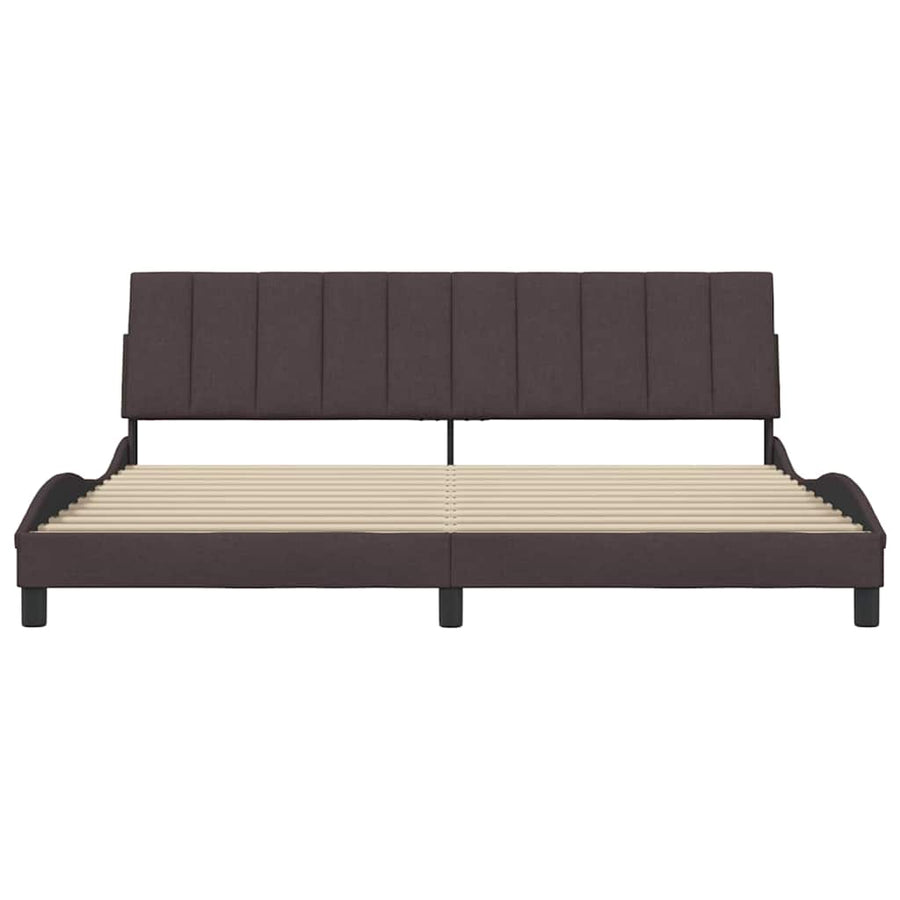 Bedframe zonder matras stof donkerbruin 200x200 cm