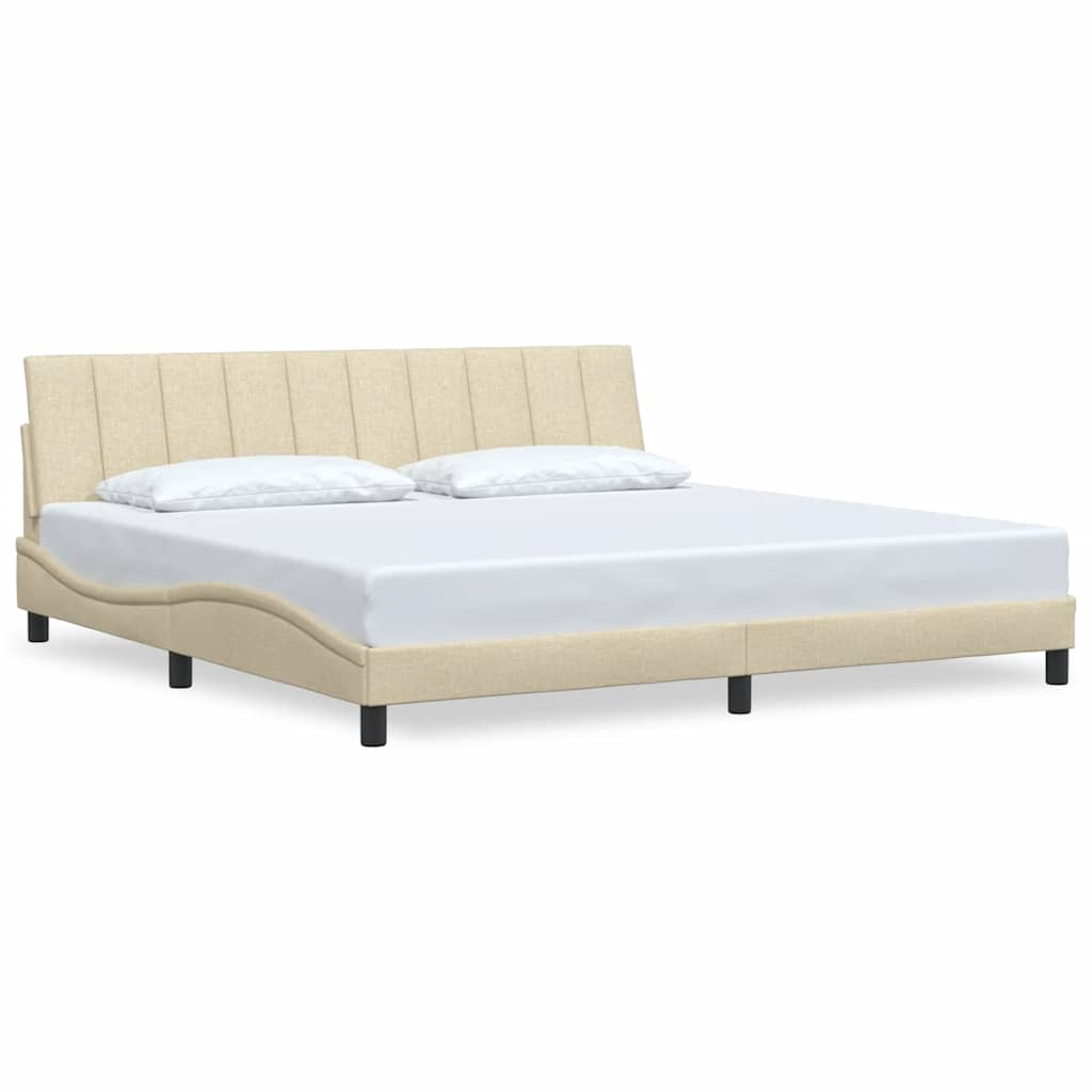 Bedframe zonder matras "Hanko" stof crèmekleurig 200x200 cm