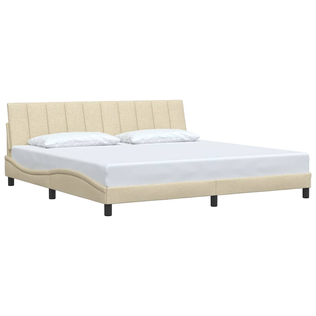 Bedframe zonder matras "Hanko" stof crèmekleurig 200x200 cm