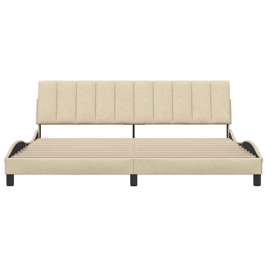 Bedframe zonder matras "Hanko" stof crèmekleurig 200x200 cm