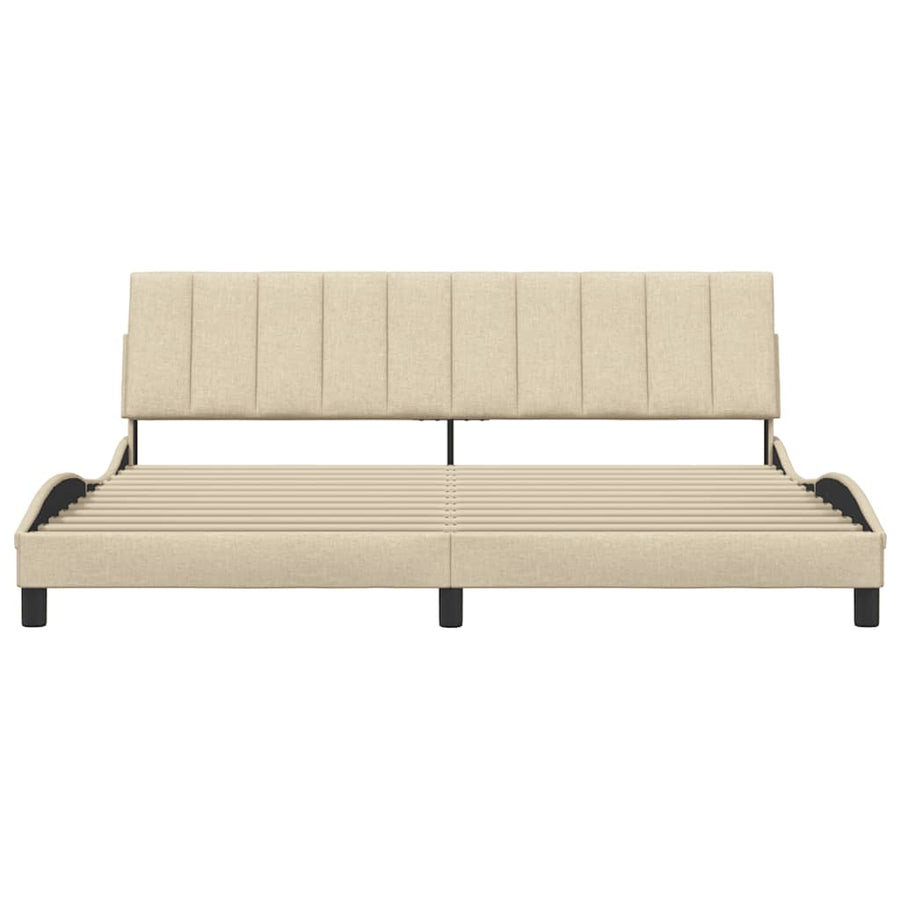 Bedframe zonder matras "Hanko" stof crèmekleurig 200x200 cm