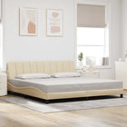 Bedframe 200x200 cm stof crèmekleurig
