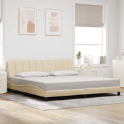Bedframe 200x200 cm stof crèmekleurig