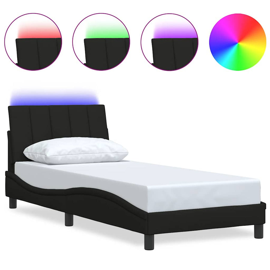 Bedframe zonder matras 80x200 cm stof zwart
