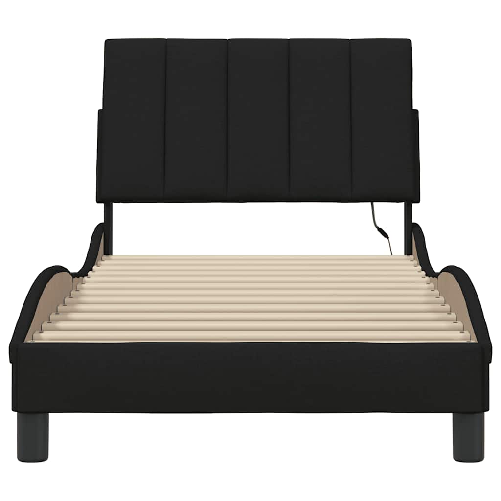 Bedframe zonder matras 80x200 cm stof zwart