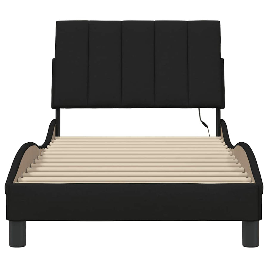 Bedframe zonder matras 80x200 cm stof zwart