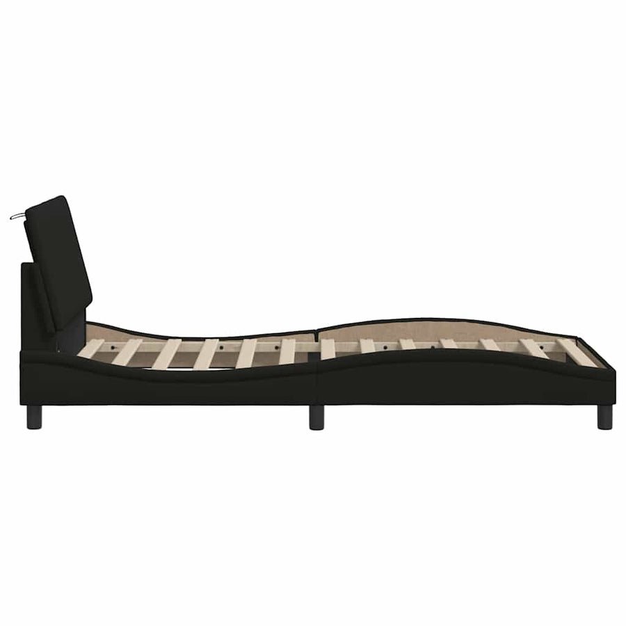 Bedframe zonder matras 80x200 cm stof zwart