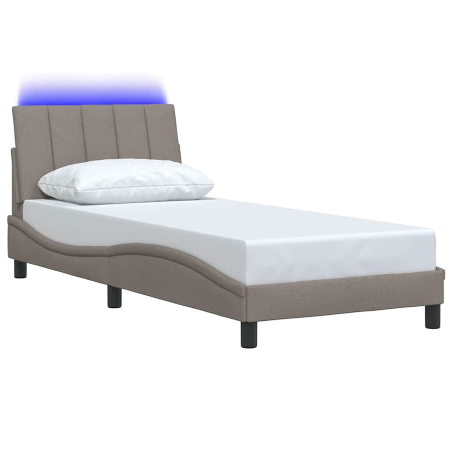 Bedframe zonder matras 80x200 cm stof taupe