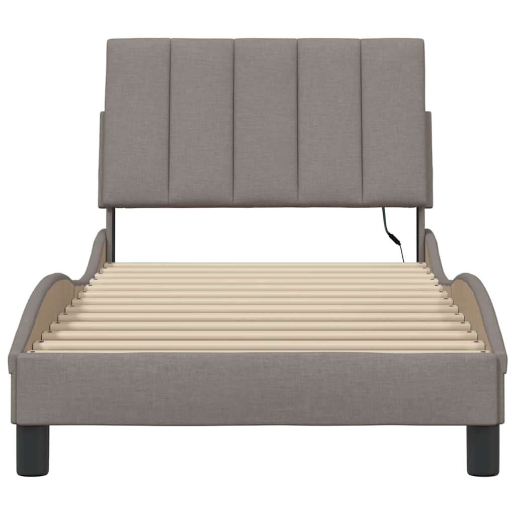 Bedframe zonder matras 80x200 cm stof taupe