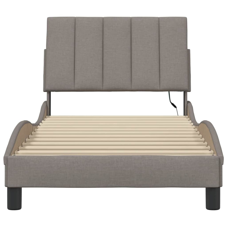 Bedframe zonder matras 80x200 cm stof taupe