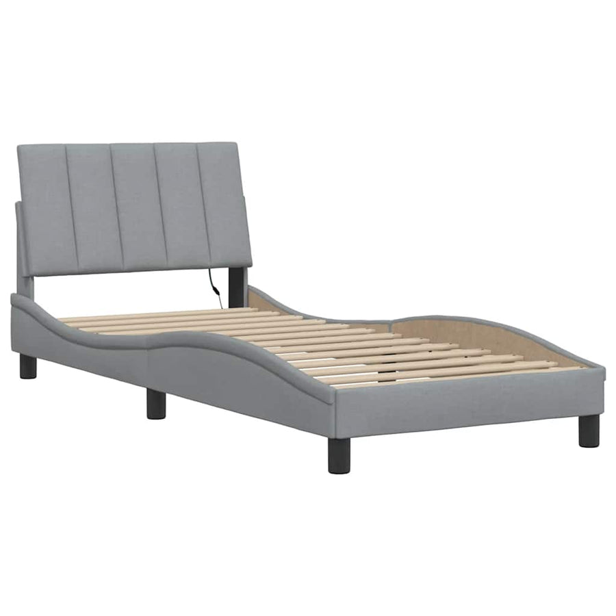 Bedframe zonder matras 90x190 cm stof lichtgrijs