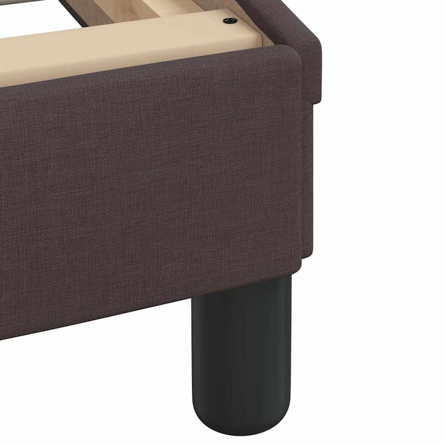 Bedframe zonder matras 90x190 cm stof donkerbruin
