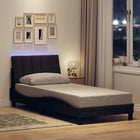 Bed frame without mattress "Hanko" 90x190 cm dark brown fabric