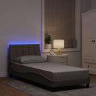 Bed frame without mattress "Hanko" 90x190 cm fabric taupe