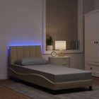 Bedframe 90x190 cm stof crèmekleurig