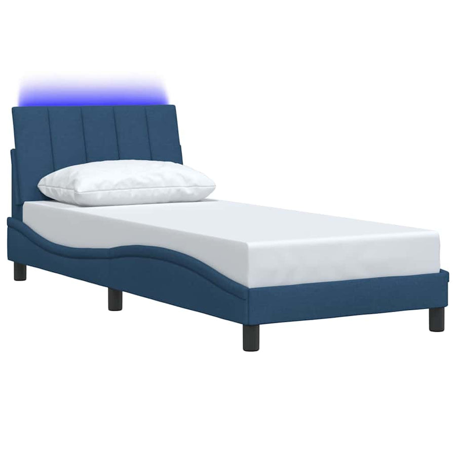 Bedframe zonder matras "Hanko" 90x190 cm stof blauw
