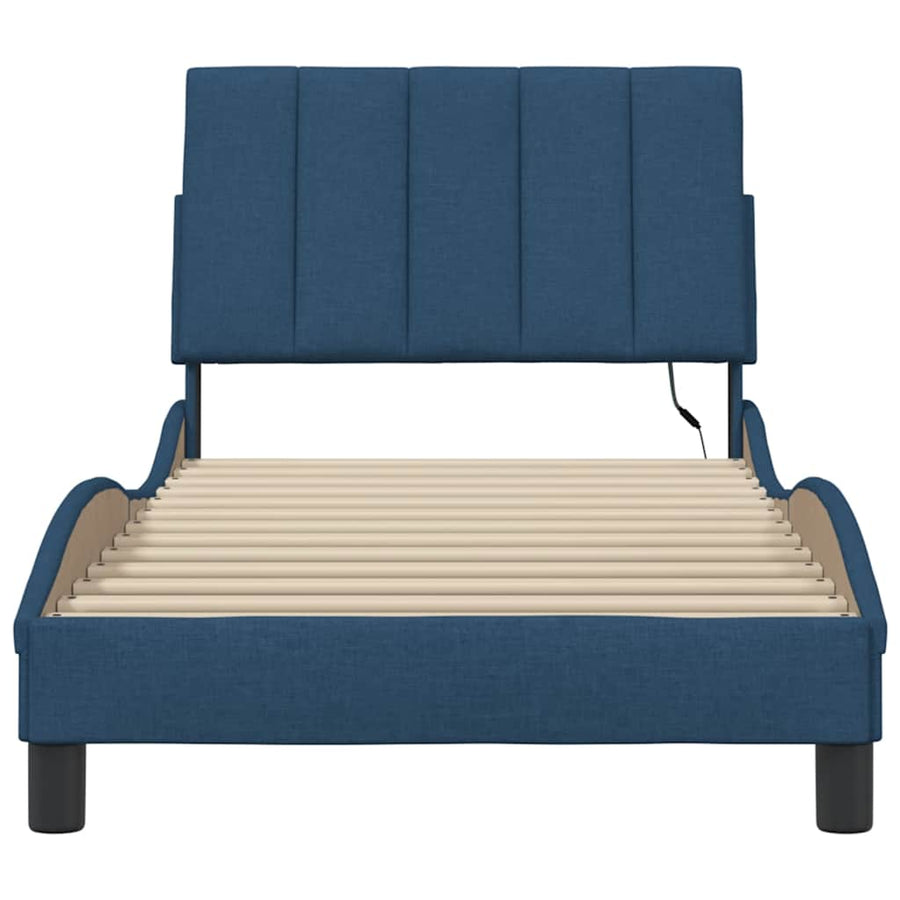 Bedframe zonder matras "Hanko" 90x190 cm stof blauw