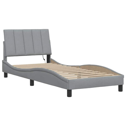 Bedframe zonder matras 90x200 cm stof lichtgrijs
