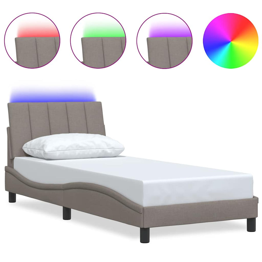 Bedframe zonder matras 90x200 cm stof taupe