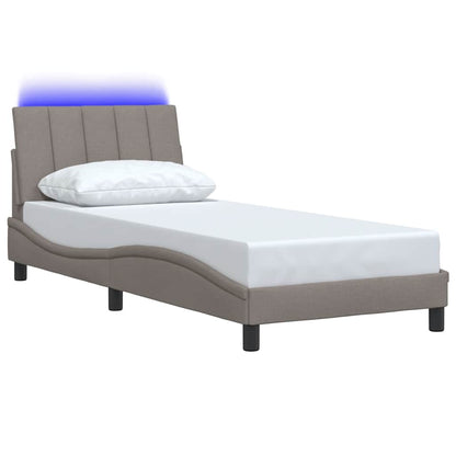 Bedframe zonder matras 90x200 cm stof taupe