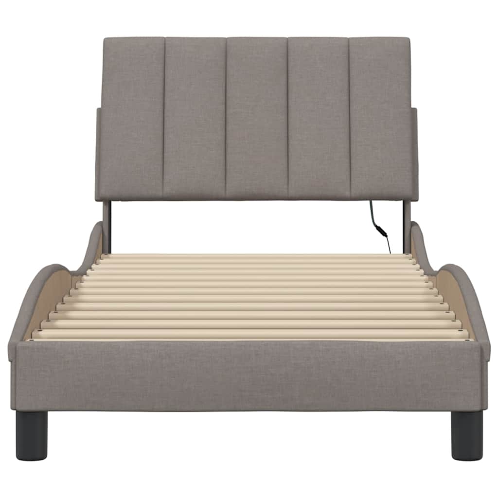 Bedframe zonder matras 90x200 cm stof taupe