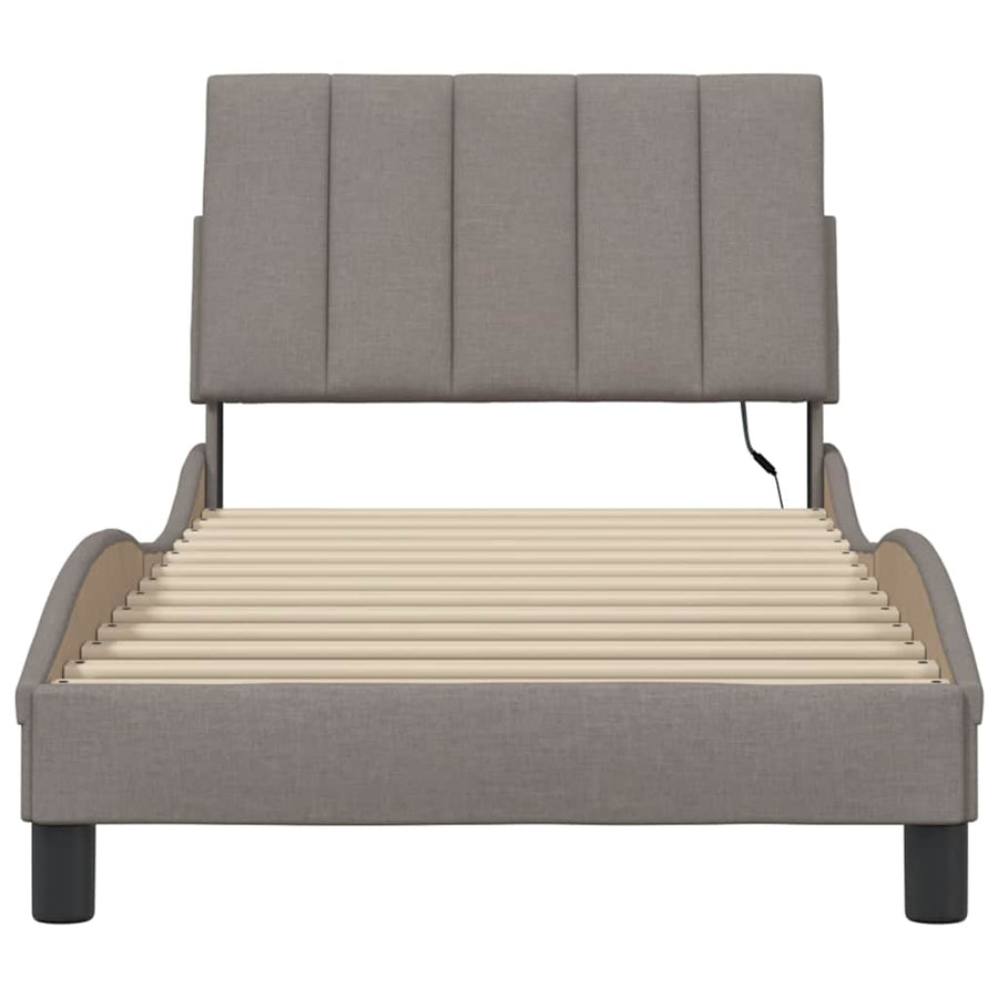 Bedframe zonder matras 90x200 cm stof taupe