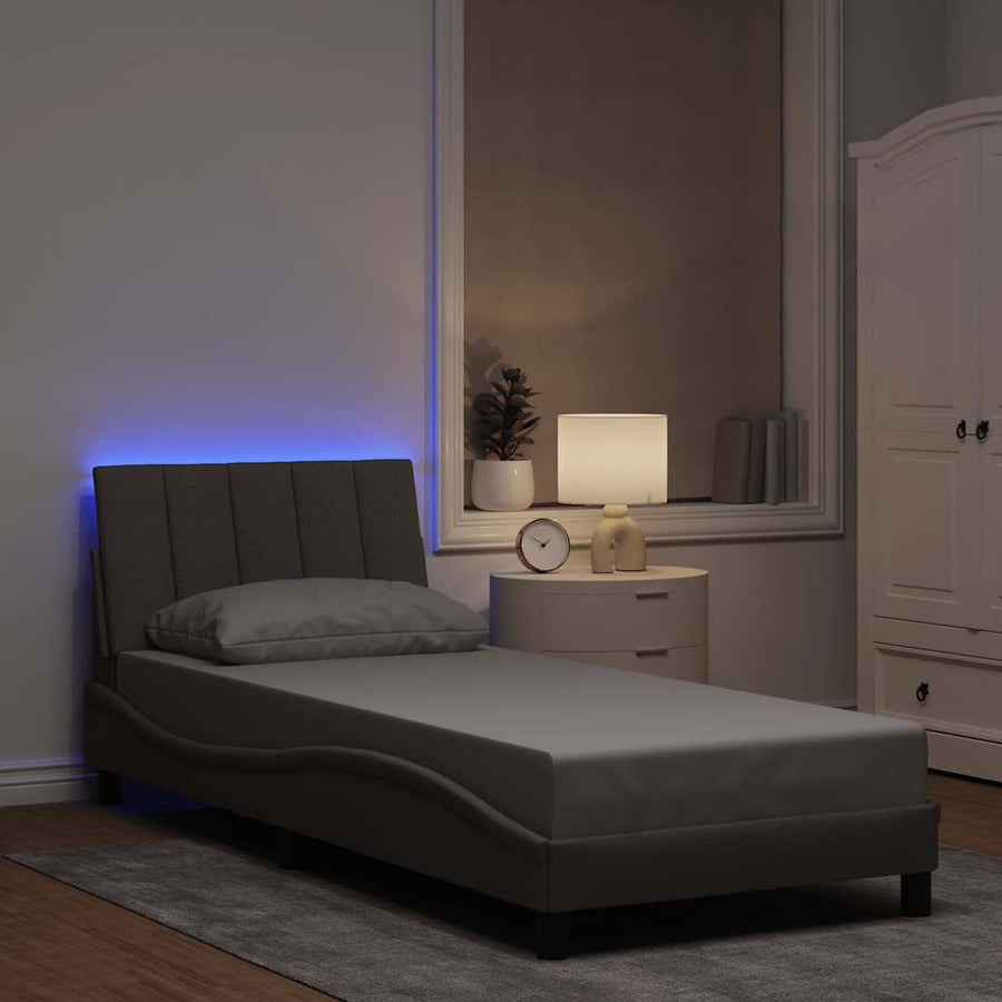 Bedframe zonder matras 90x200 cm stof taupe
