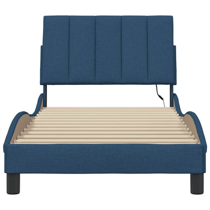 Bedframe Zonder Matras Stof 90 x 200 cm Blauw