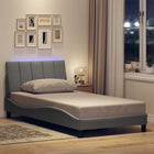 Bed frame without mattress "Hanko" 100x200 cm fabric light grey