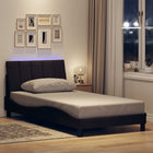 Bed frame without mattress "Hanko" 100x200 cm dark brown fabric
