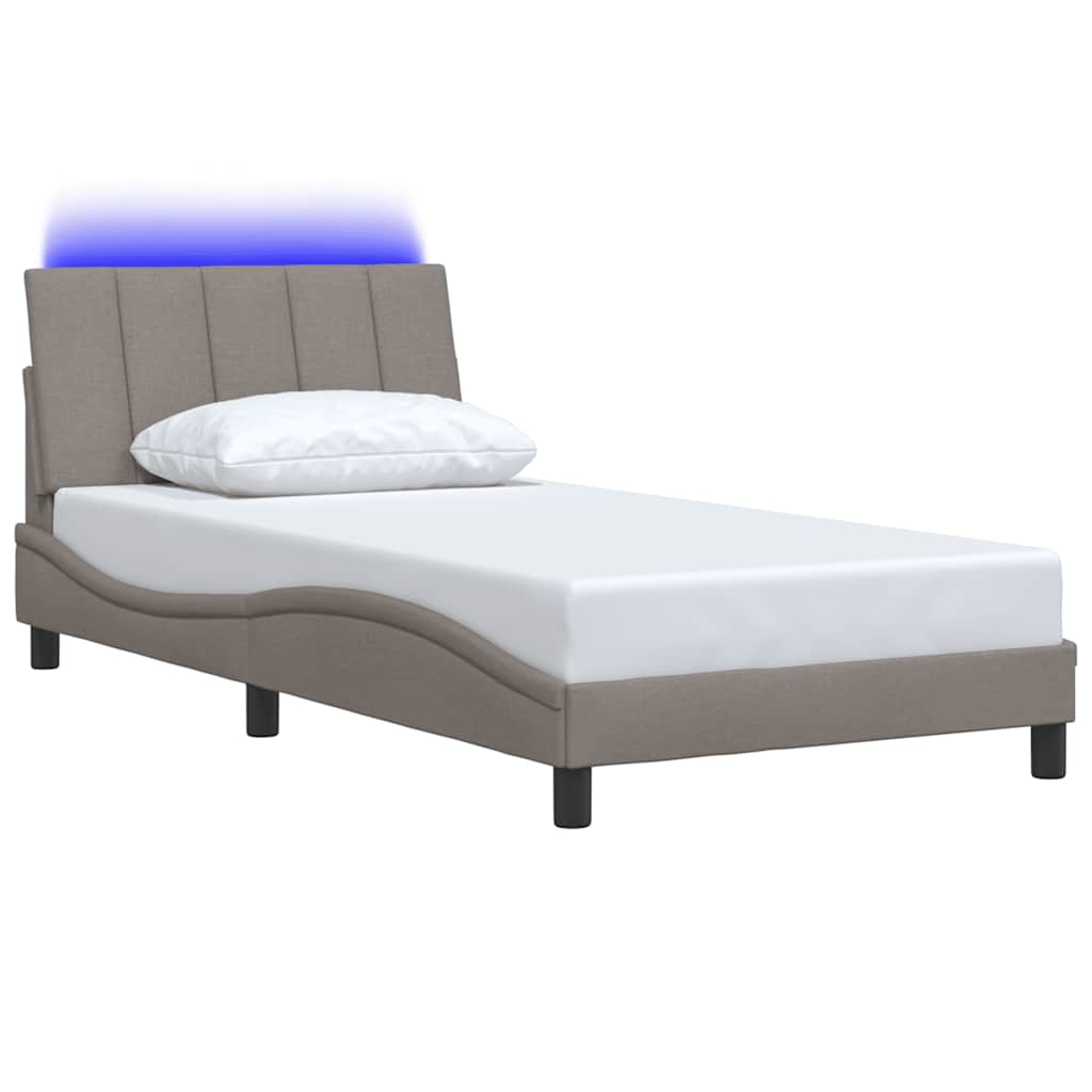 Bedframe zonder matras "Hanko" 100x200 cm stof taupe