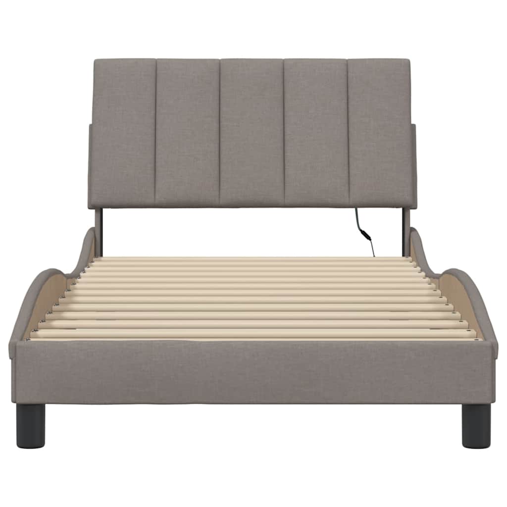 Bedframe zonder matras "Hanko" 100x200 cm stof taupe