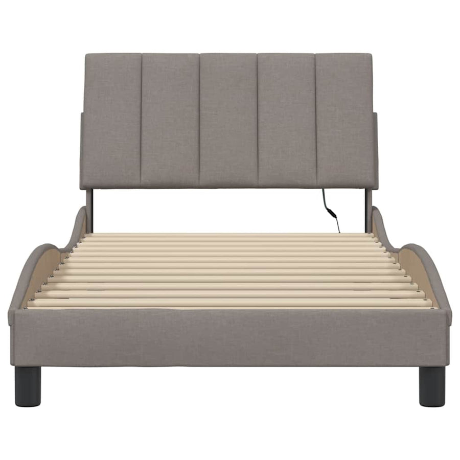 Bedframe zonder matras "Hanko" 100x200 cm stof taupe
