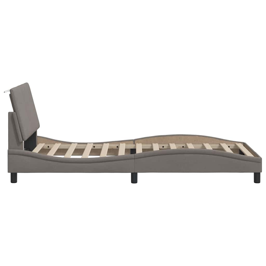 Bedframe zonder matras "Hanko" 100x200 cm stof taupe