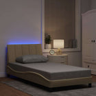 Bed frame without mattress "Hanko" 100x200 cm fabric cream-colored
