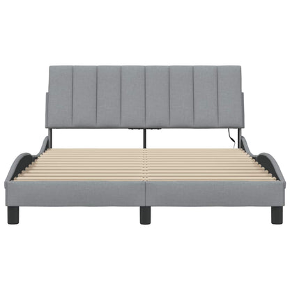Bedframe zonder matras 120x200 cm stof lichtgrijs