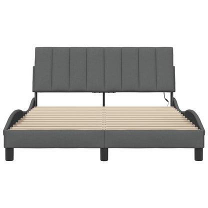 Bedframe zonder matras 120x200 cm stof donkergrijs