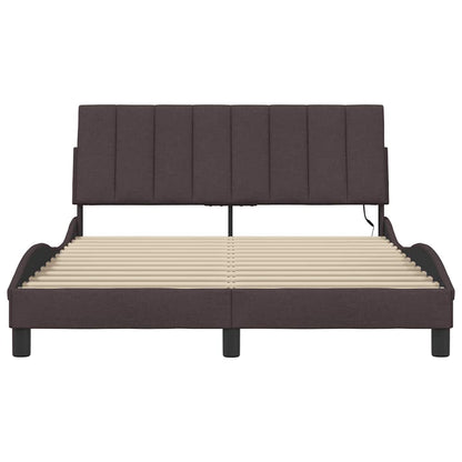 Bedframe zonder matras 120x200 cm stof donkerbruin