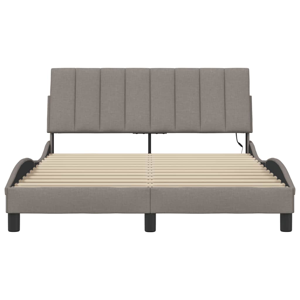 Bedframe zonder matras "Hanko" 120x200 cm stof taupe