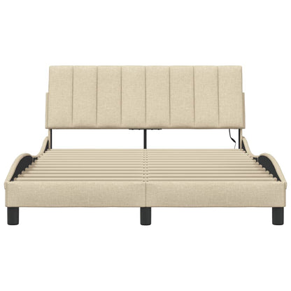 Bedframe zonder matras "Hanko" 120x200 cm stof crèmekleurig