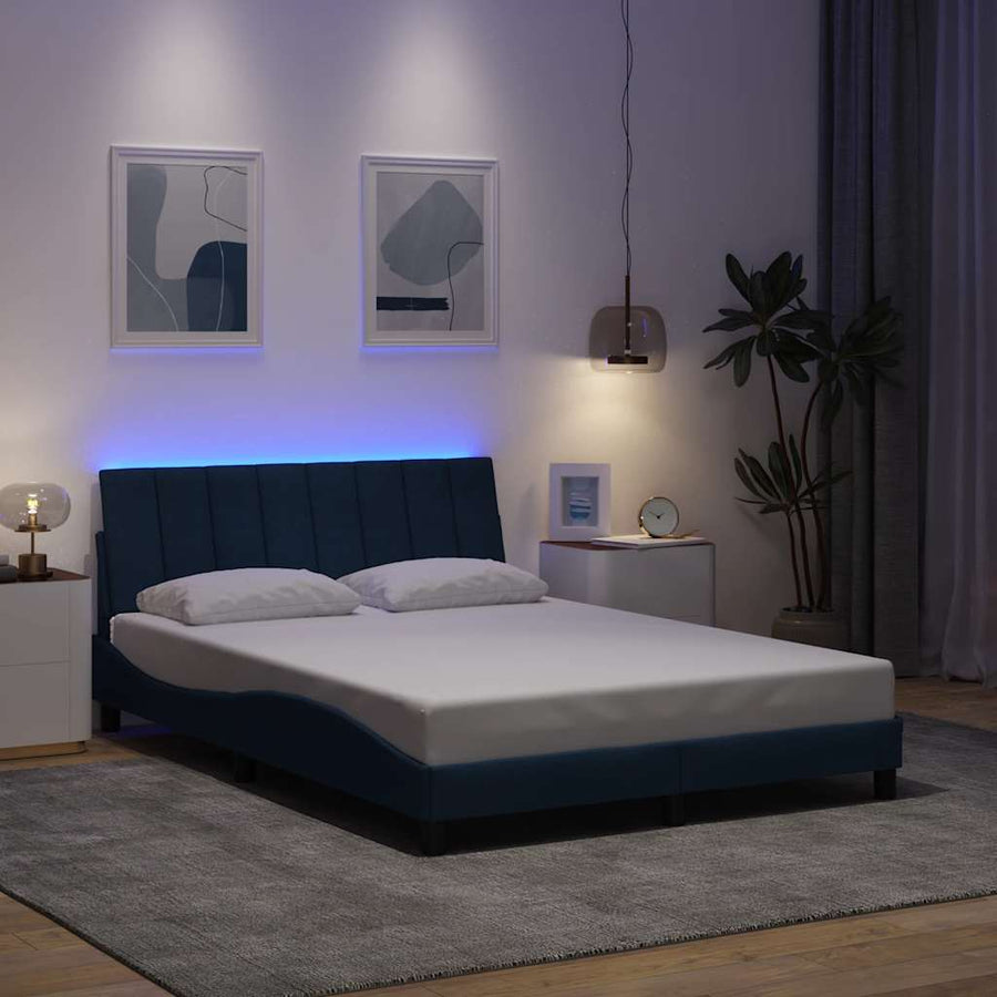 Bedframe zonder matras "Hanko" 120x200 cm stof blauw
