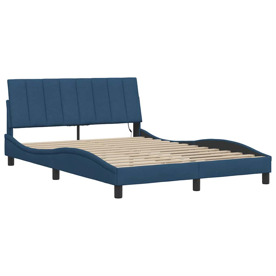 Bedframe zonder matras "Hanko" 120x200 cm stof blauw