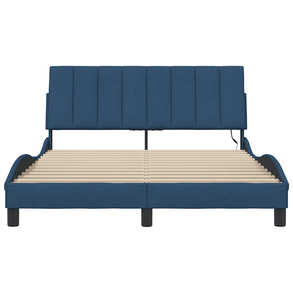 Bedframe zonder matras "Hanko" 120x200 cm stof blauw