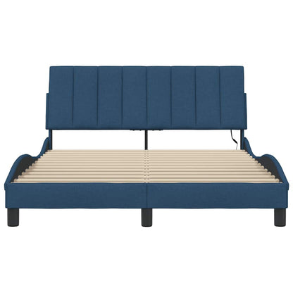 Bedframe zonder matras "Hanko" 120x200 cm stof blauw