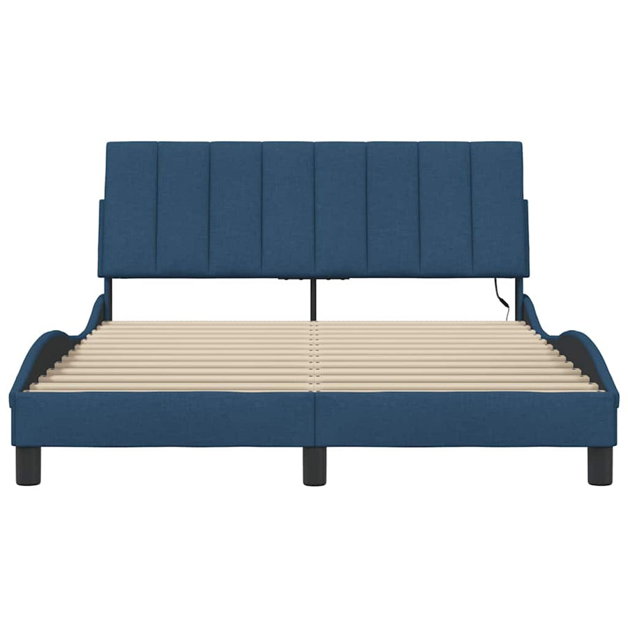 Bedframe zonder matras "Hanko" 120x200 cm stof blauw